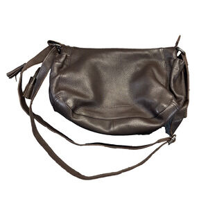 Spikes & Sparrow Brown Pebbled Leather Crossbody Shoulder Bag Tassels SPK1520